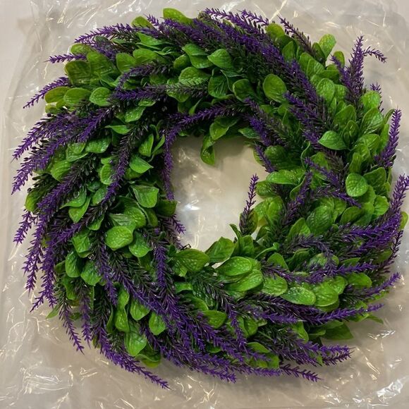 Lavender Spring Door wreath (or inside wall decor) w/LED lights - Picture 1 of 5